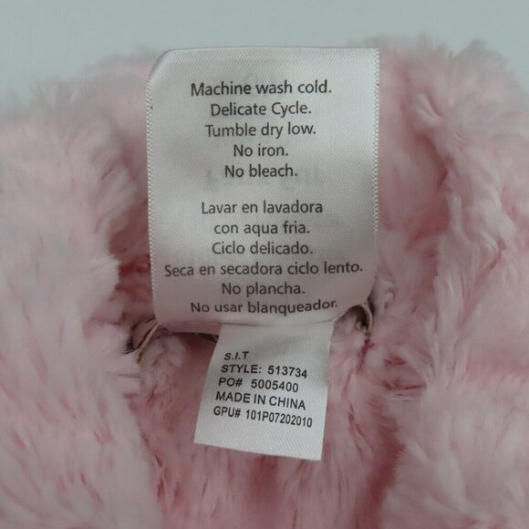 Widgeon Baby Girls 6M Pink Plush Fuzzy Collared Snap Front Bow Jacket Coat - Picture 5 of 8